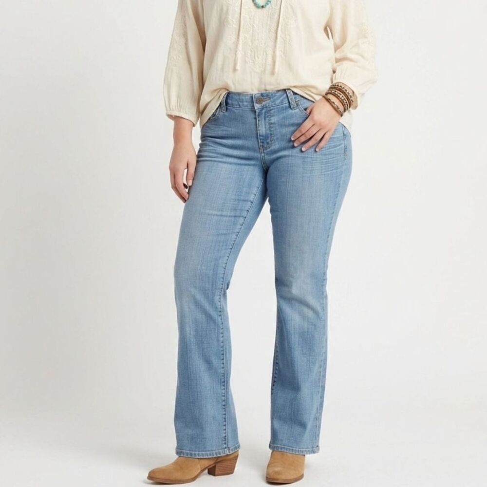 Seven 7 Jeans Boho Bootcut Womens Size 31 Western Mid Rise Light Blue Denim
